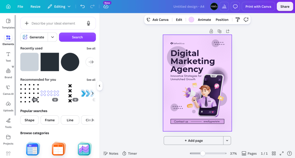 Canva tutorial for beginners: add elements